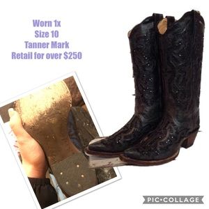 Cowboy boots. By Tanner mark boot black sparkles